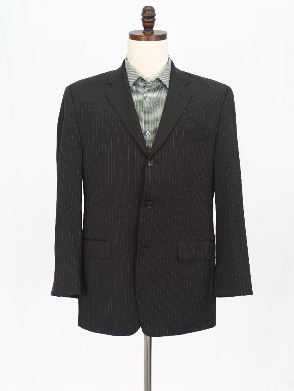 Calvin Klein 40R Brown Blazer Sport Coat Jacket 3-Button Stripe W698